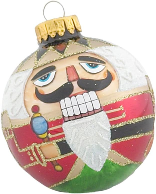 Kurt Adler Nutcracker Design Glass Ball Ornament, 65mm, Set of 4 | Amazon (US)