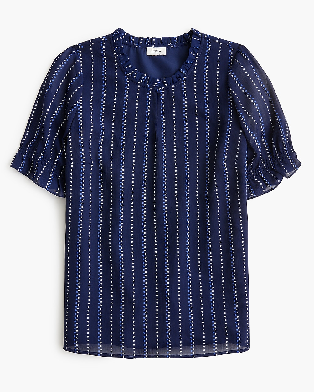 Short-sleeve printed ruffleneck top | J.Crew Factory