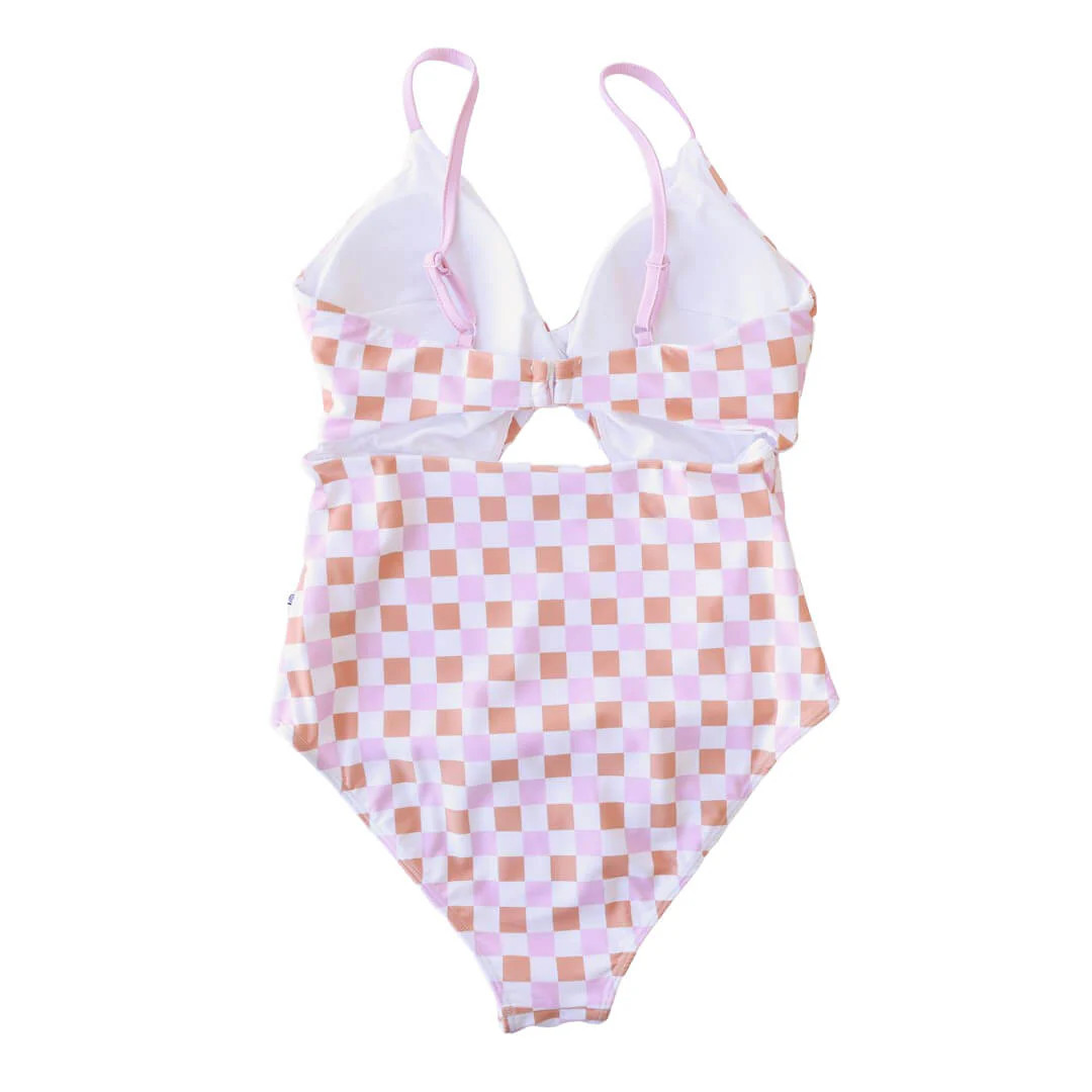 Women's Ruched Cutout One-Piece Swimsuit | Check Me Out | Caden Lane