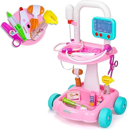 UNIH Doctor Cart Kit for Kids 3 4 5, Medical Play Set Realistic with Lights Toddlers Toys for Boy... | Amazon (US)