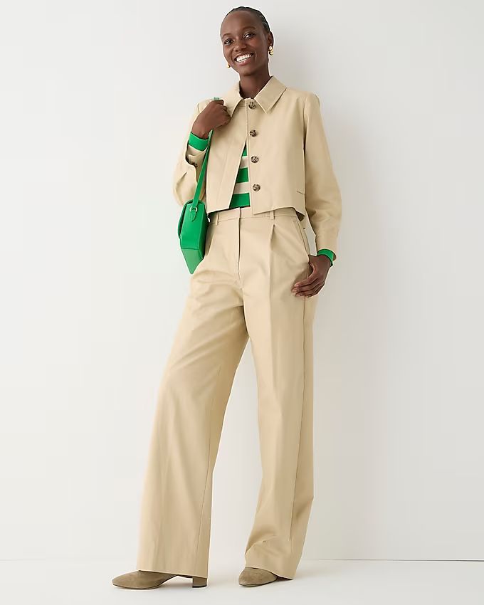 Collection pleated wide-leg pant in trench canvas | J.Crew US