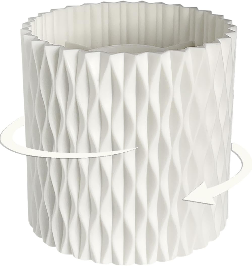 Rotating Pen Holder for Desk, 5 Slots Unique White Desk Organizer Easthetic Desktop Supplies and ... | Amazon (US)