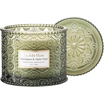 LA JOLIE MUSE Eucalyptus & Alpine Sage Candle - Eucalyptus, Sage, Lavender | 12 oz Large 2-Wick S... | Amazon (US)