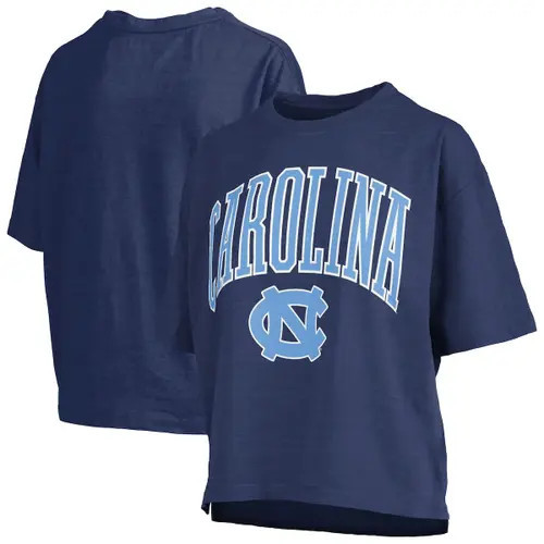 Women's Pressbox Navy North Carolina Tar Heels Nelson Arch Over Logo Waist Length Oversized Slub T-Shirt at Nordstrom, Size Medium | Nordstrom