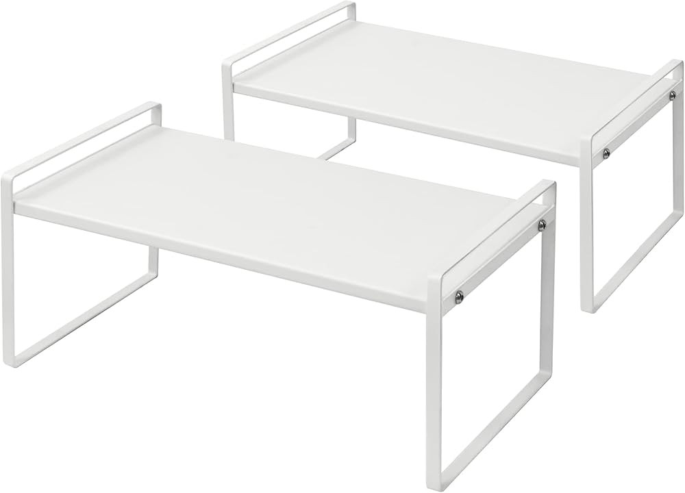 Nxconsu 2Pack Cabinet Shelves Stackable Shelf Organizer Rack Riser for Kitchen Cabinet Pantry Cup... | Amazon (US)