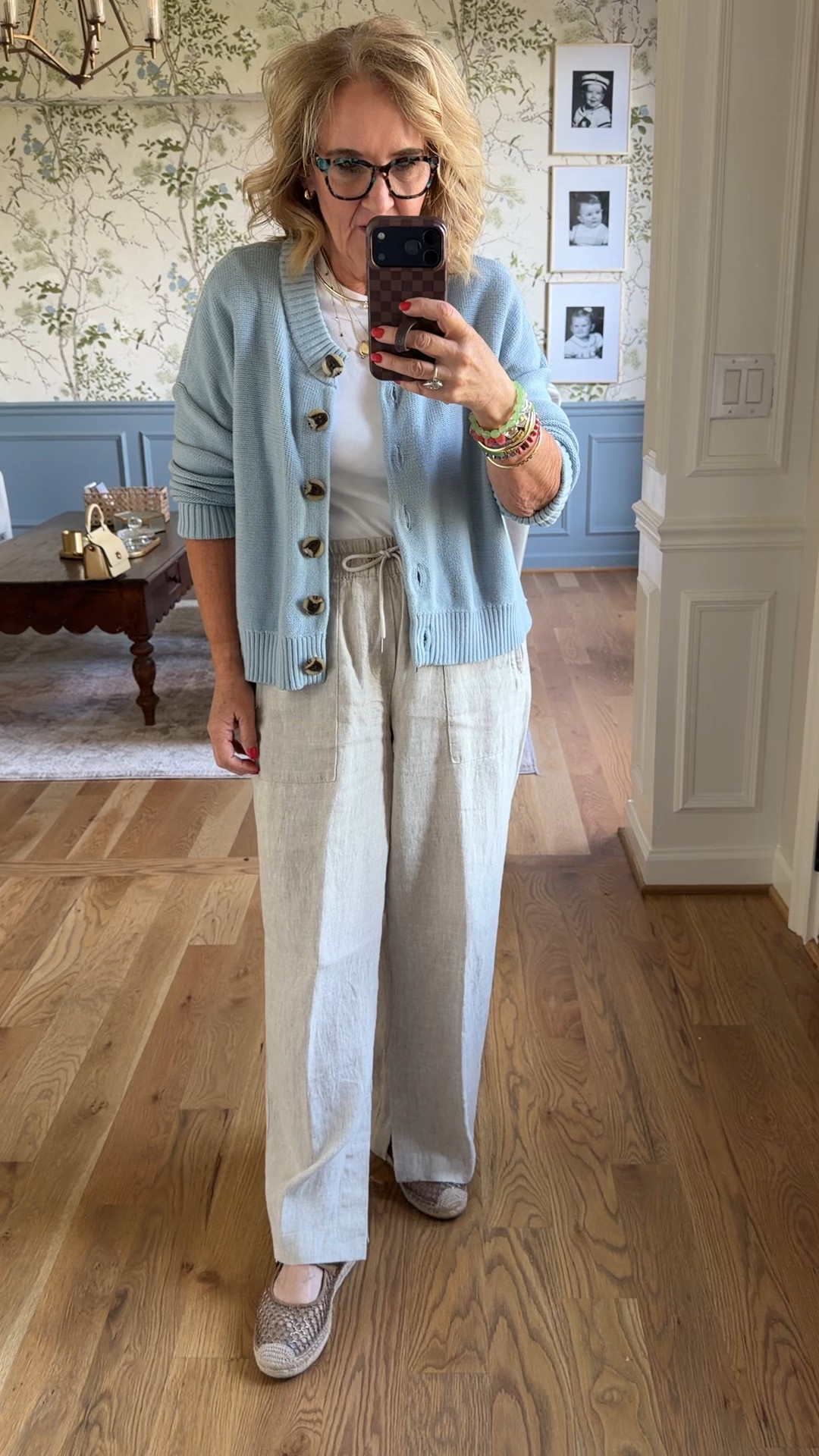 20% off electric picks jewelry code TAKE20
20% off my bracelet stacks code NANETTE20
Sweater size medium 
Pants medium petite 
Tee small
Espadrilles true to size

#LTKOver40 #LTKootd #LTKSaleAlert