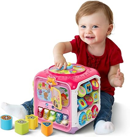 VTech Sort and Discovery Activity Cube (Frustration Free Packaging), Pink | Amazon (US)