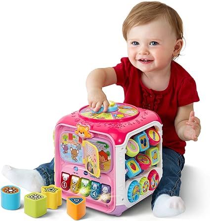 VTech Sort and Discovery Activity Cube (Frustration Free Packaging), Pink | Amazon (US)