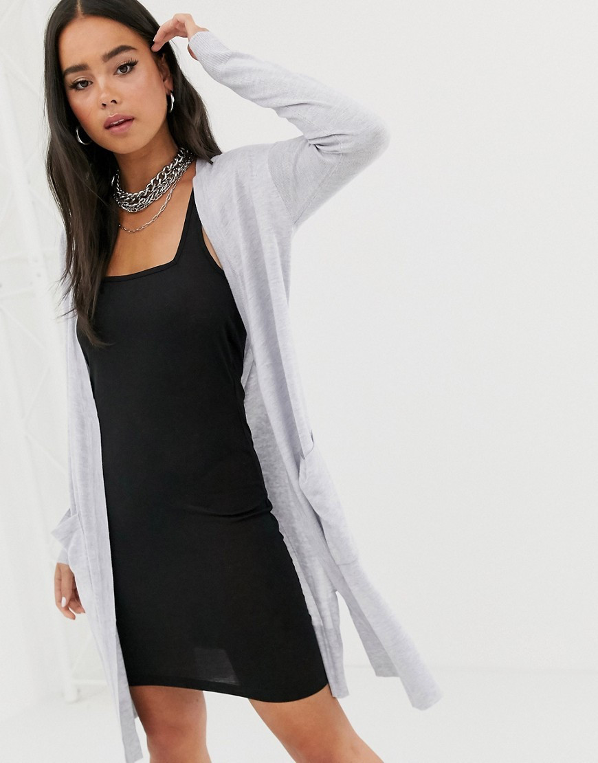 Noisy May long line cardigan-Grey | ASOS (Global)