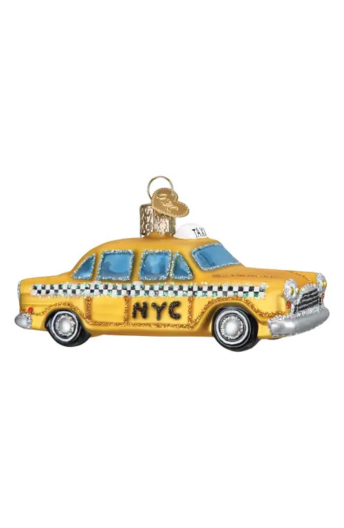 Old World Christmas NYC Taxi Glass Ornament in Yellow/Blue at Nordstrom | Nordstrom