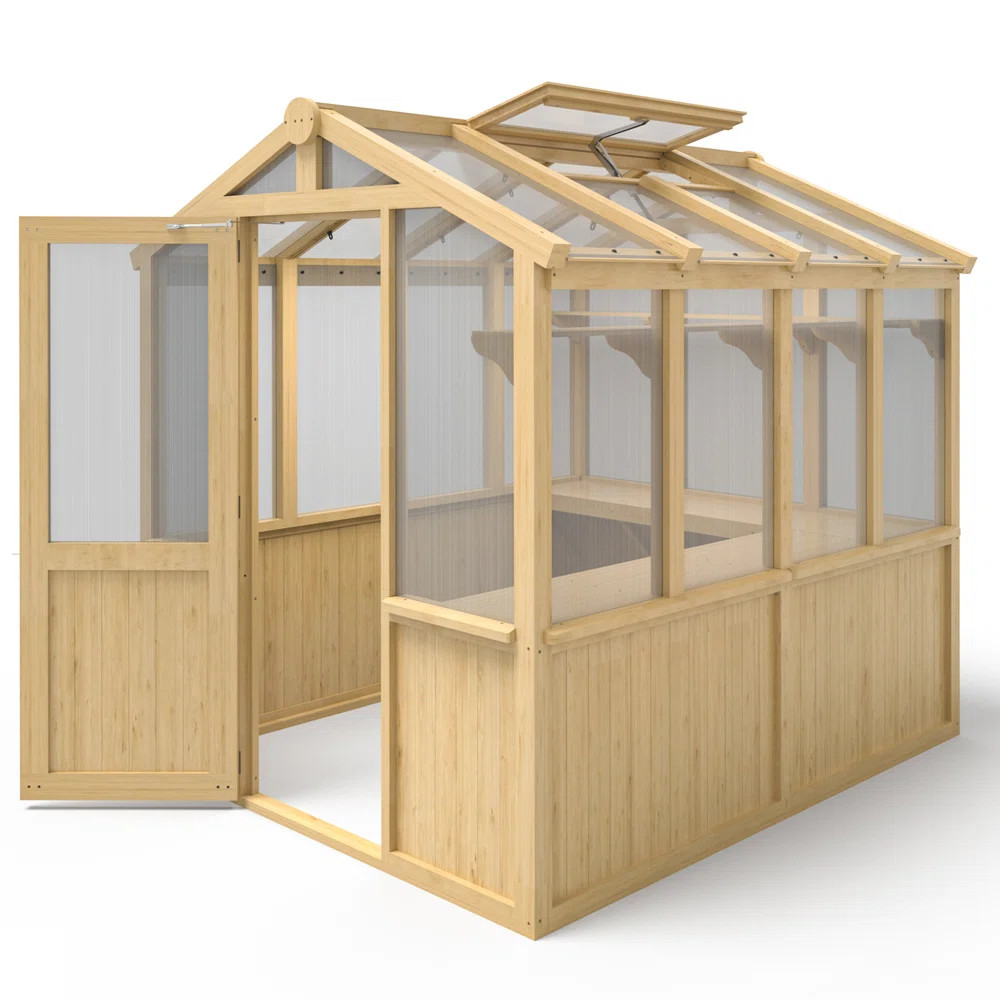 EAGLE PEAK 6.7' W x 7.5' D Wood Greenhouse & Reviews | Wayfair | Wayfair North America