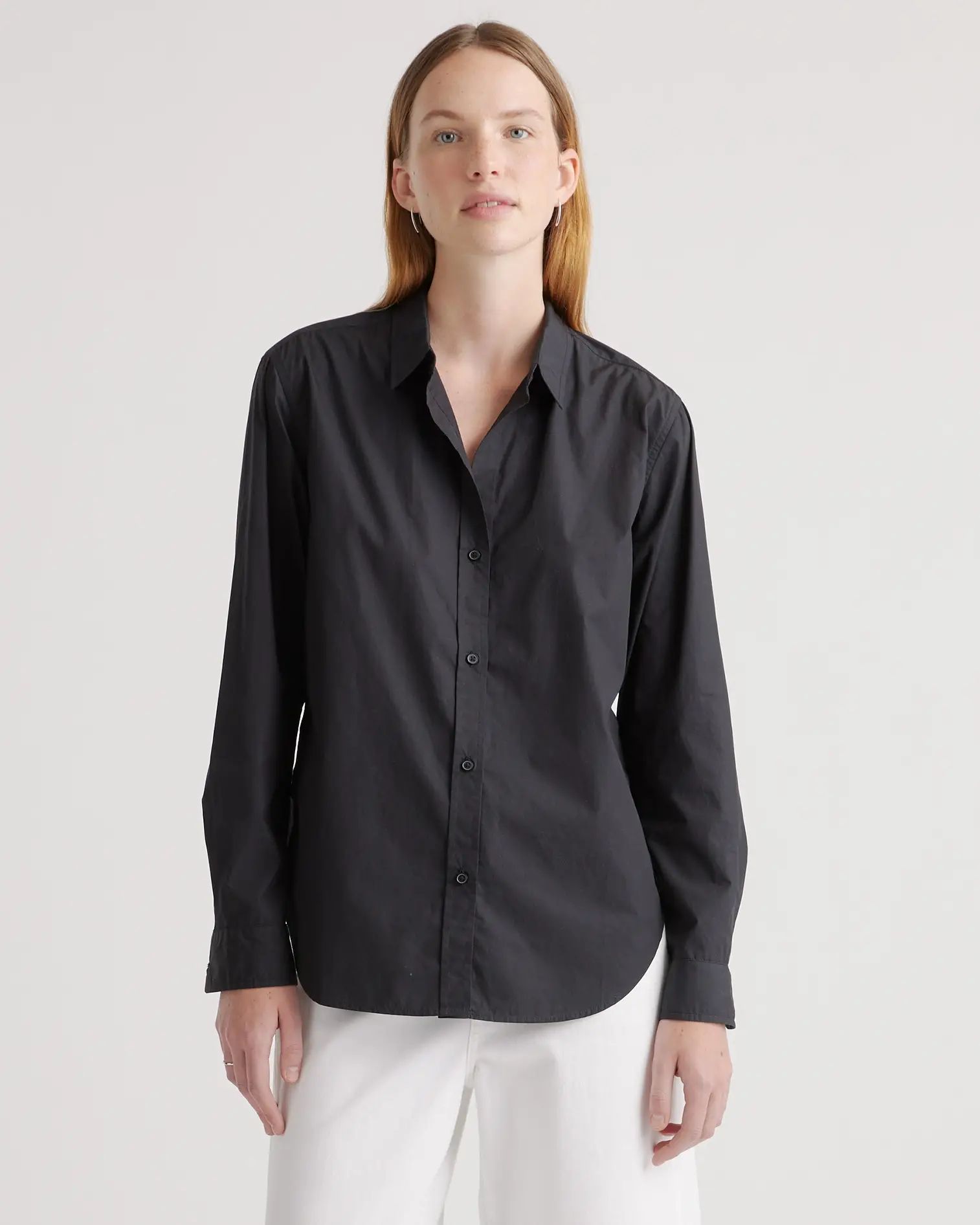 100% Organic Cotton Poplin Long Sleeve Shirt | Quince