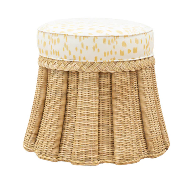Pleated Wicker Stool - Round | Society Social