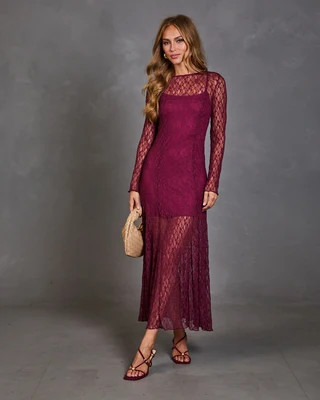 Moonlit Dream 
Lace Maxi Dress Wine / M | VICI