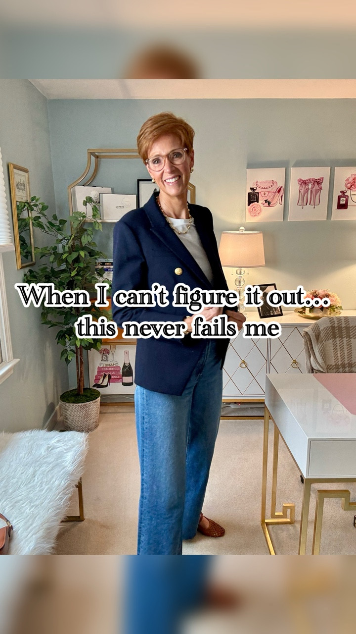 Some days, getting dressed is easy.�And some days… everything feels off.
This is where I land when that happens.

Want the links? Like, Follow & Comment SHOP and I’ll send links right to your DM.

I don’t try something new.�I don’t overthink it.
�I go straight to what I know works:�a white tee�a great pair of jeans�and then I build from there

Adding a structured layer, a belt, and polished accessories is what takes it from “just clothes” to an outfit that actually feels finished.

It’s simple. It’s repeatable. And it works every time.

If you’re over 40 and want getting dressed to feel easier, this is one of the most reliable outfit formulas to keep in rotation.

Save this for the next time your closet isn’t cooperating.
And tell me — what’s the one outfit you always come back to?

#over40style #outfitideas #classicstyle #womenover40 #everydaystyle

#LTKootd #LTKTall #LTKOver40