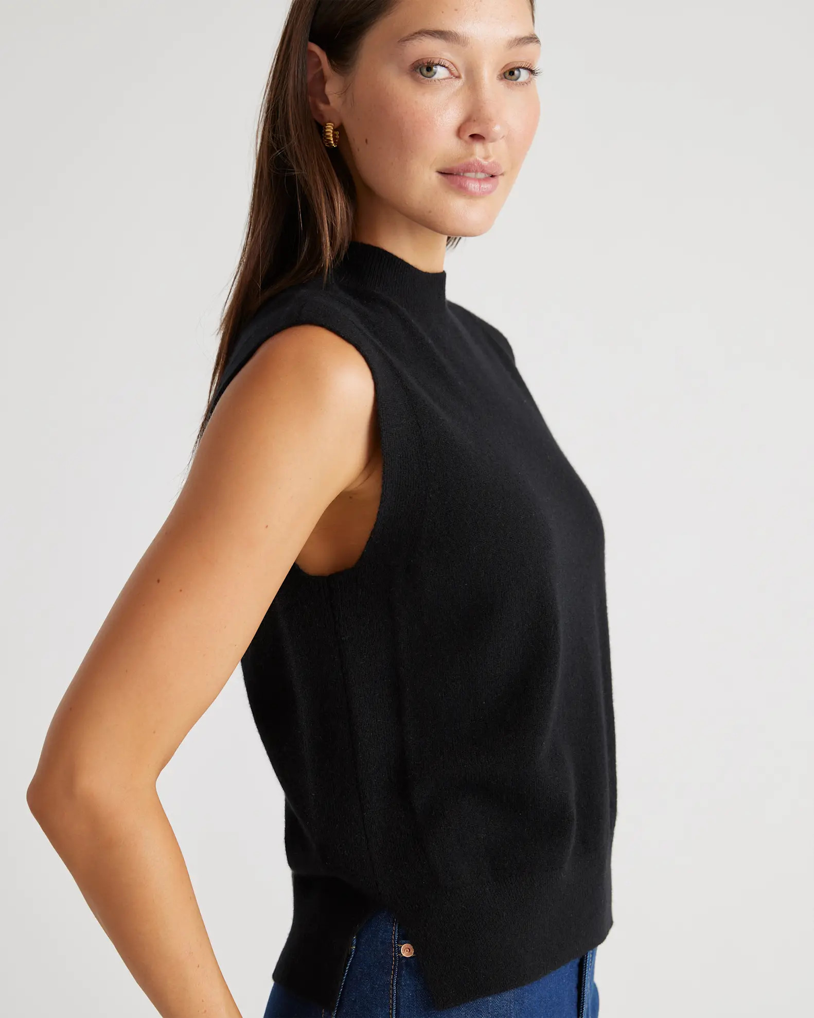 Mongolian Cashmere Mock Neck Sweater Vest | Quince
