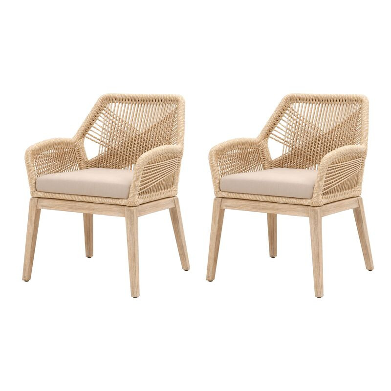 S/2 Easton Rope Armchairs, Sand/Light Gray | One Kings Lane