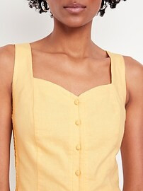 Button-Front Linen-Blend Vest | Old Navy (US)
