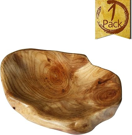 LOL MART Food Storage Root Carving Natural Wood Crafts Serving Tray | Amazon (US)