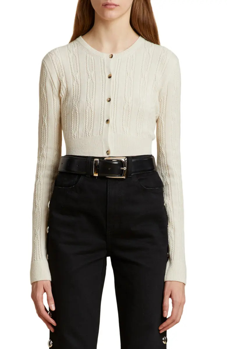Alaska Cable Crop Cashmere Cardigan | Nordstrom