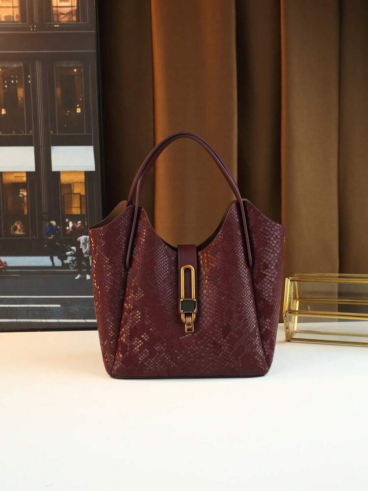 Ombre Color Tote Handbag Women Grocery Shopping Bag, Vintage Style Shoulder Bag | SHEIN