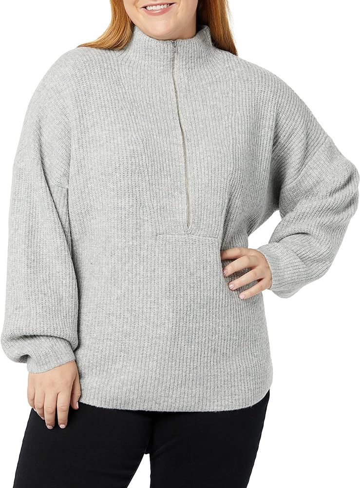 Amazon Essentials Women's Mid Gauge Stretch Half Zip Polo Collar Sweater (Previously Daily Ritual... | Amazon (US)