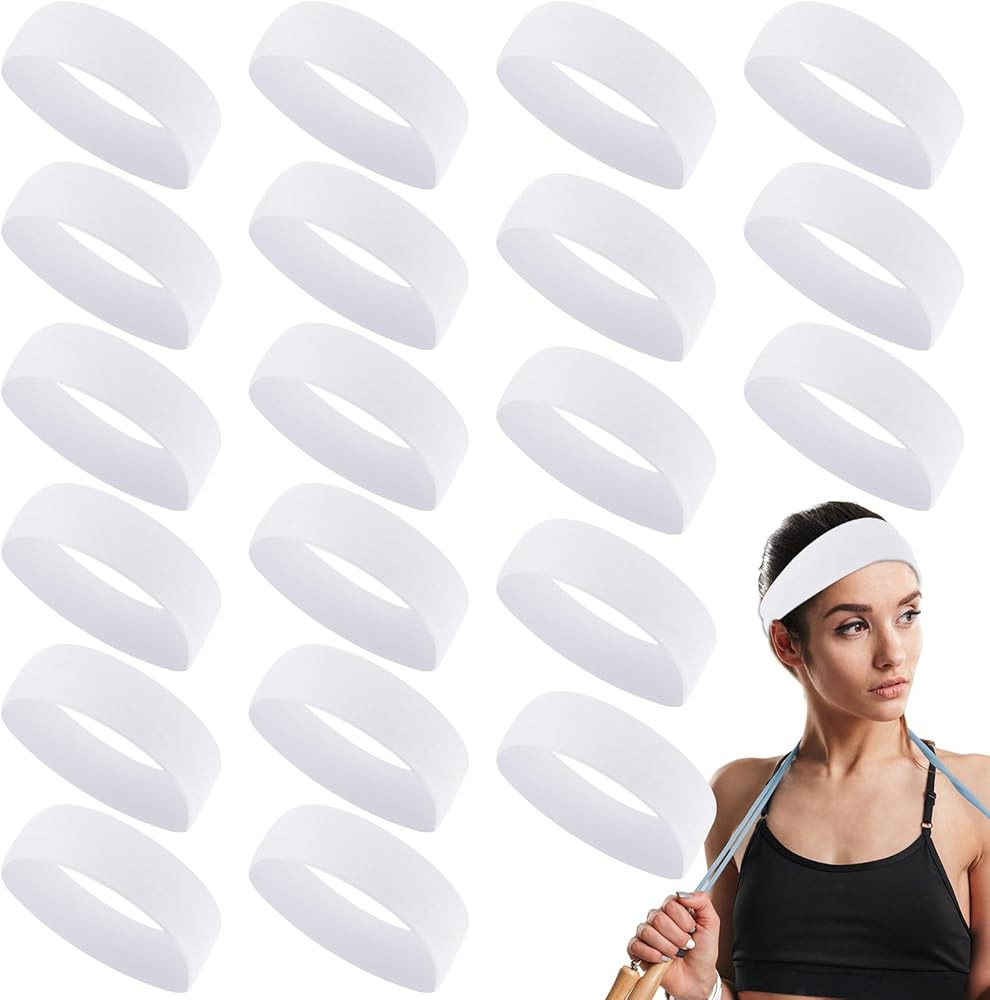 Hotop 20 Pcs Sport Stretchy Headbands for Girls Women Non Slip Soft Fabric Elastic Headband Bulk ... | Amazon (US)