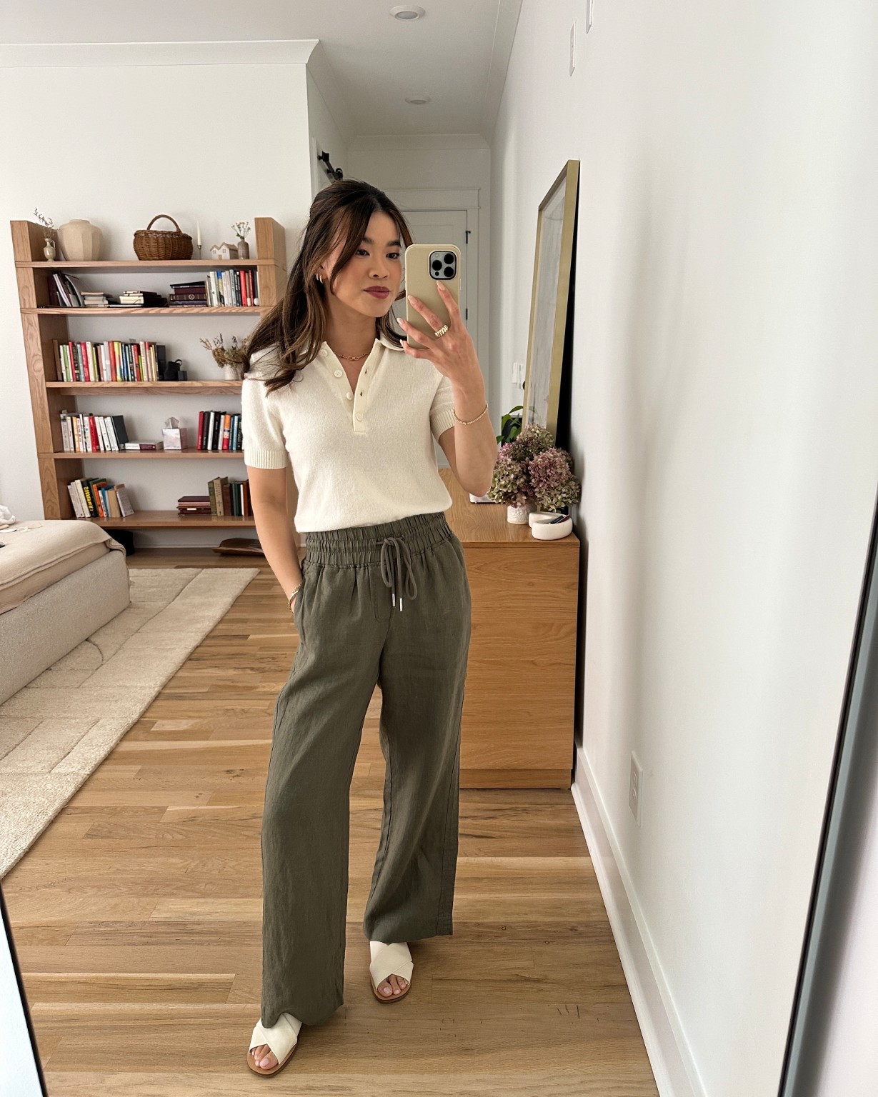 Sizing info:
Top size XS
Pants size XS with 28” inseam in bayberry Olive

petite fashion, get dressed with me, outfit inspiration, ootd, nashville outfit, Nashville influencer, petite style, vacation style, casual outfits, mom style, petite pants, spring outfits, spring outfit info, spring pants, spring outfit idea, spring top, spring sweater, quince pants, linen pants,  
@Quince 
 

#LTKootd #LTKmomlife #LTKPetite