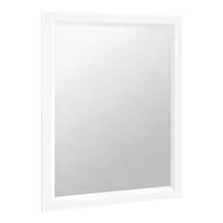 Shaila 24 in. x 31 in. Single Framed Vanity Mirror in White | The Home Depot