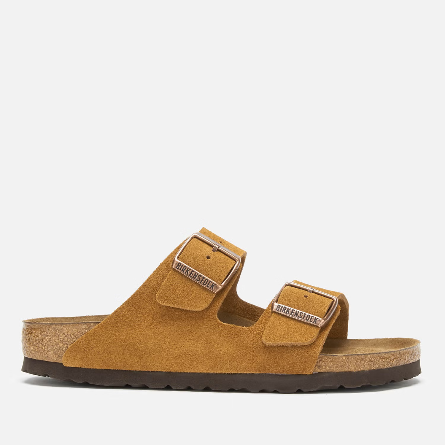 Birkenstock Women's Arizona Slim Fit Sfb Suede Double Strap Sandals - Mink | The Hut (UK)