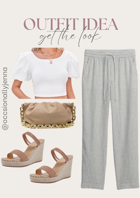 Shop the look from Amazon! 

Bottoms, pants, summer style, tops, bags, purse, heels, wedges, sandals, resort style, vacation 

#LTKStyleTip #LTKShoeCrush #LTKItBag