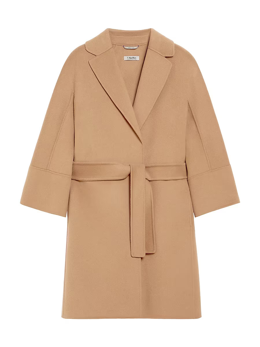 Women's Short Double Faced Wool Coat - Camel - Size 4 | Saks Fifth Avenue
