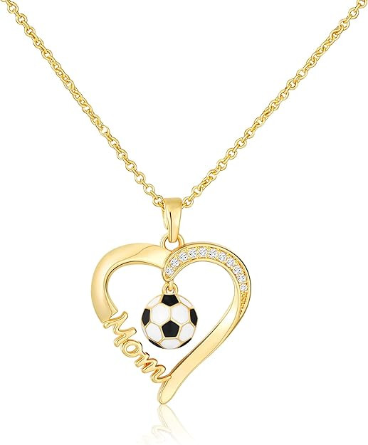 Baseball Soccer Softball Mom Necklace Gift for Women, 18K Gold Plated Sport Accessories Jewelry 1... | Amazon (US)