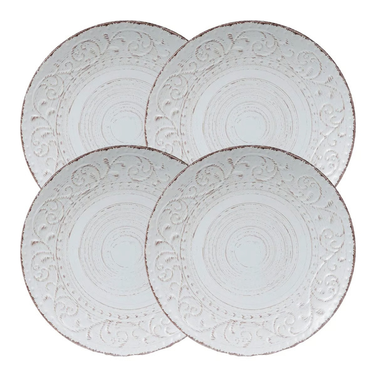 Rustic Flare Salad Plates - Set of 4 - Cream (Set of 4) | Wayfair North America