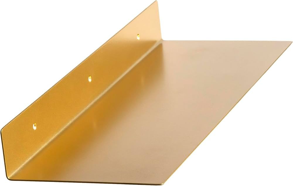 24x8 in Metal Floating Shelf Gold Wall Mounted - Made in The USA - Bedroom, Living Room, Bathroom... | Amazon (US)