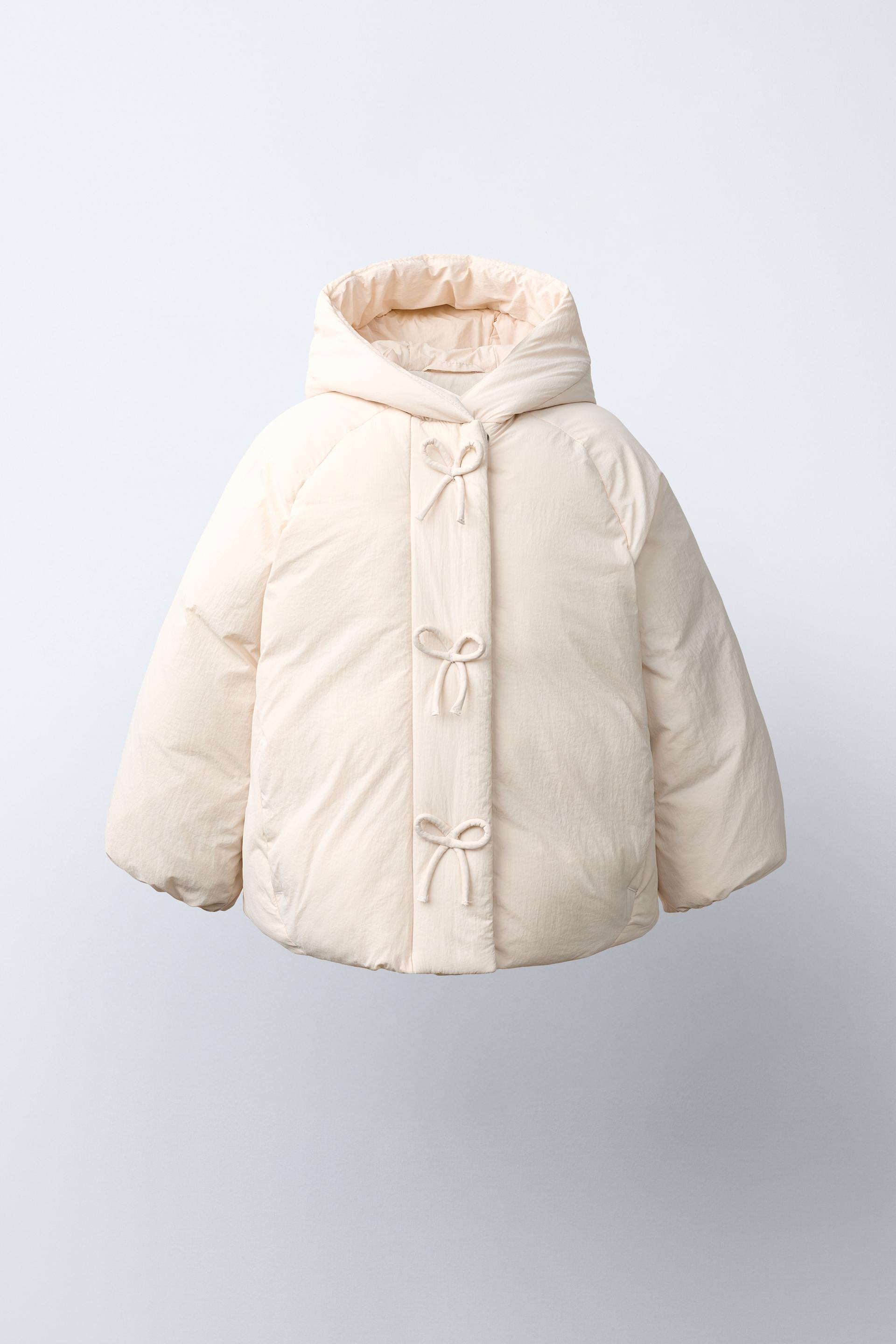 Zara - Water Repellent Bow Puffer Coat - Pink - 1½ Years (33,9 Inches) - Kids | Zara US