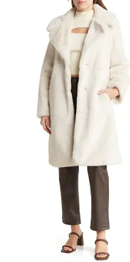 Lucky Brand Faux Fur Notch Collar Coat | Nordstromrack | Nordstrom Rack