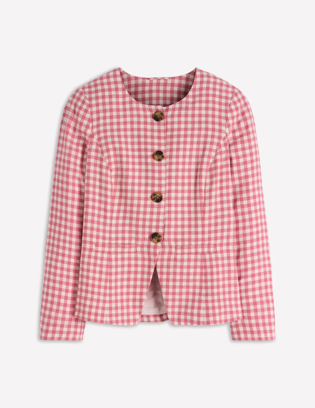 Hampstead Linen Blazer-Vintage Rose Gingham | Boden (US)