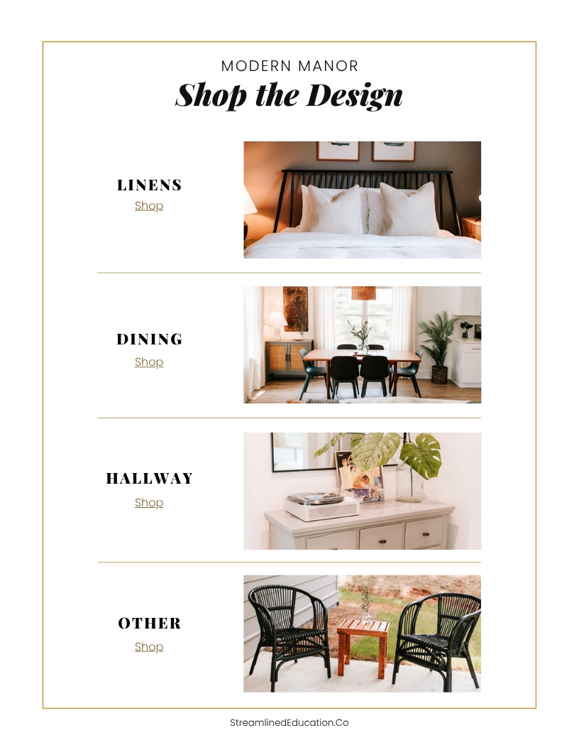 The rest of Modern Manor — dining, linens, and the hallway moments guests photograph. #LTKhome 

 #LTKHome