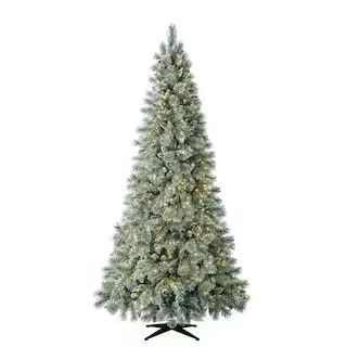 9 ft Sparkling Amelia Pine LED Pre-Lit Artificial Christmas Tree with 600 Warm White Micro Fairy ... | The Home Depot