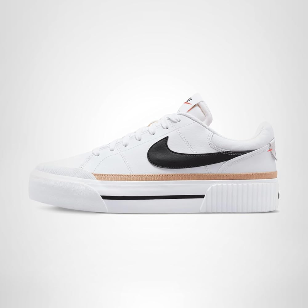 Amazon.com | Nike Women's Court Legacy Lift Shoes, White/Black-Hemp-Team Orange, 8.5 | Fashion Sn... | Amazon (US)