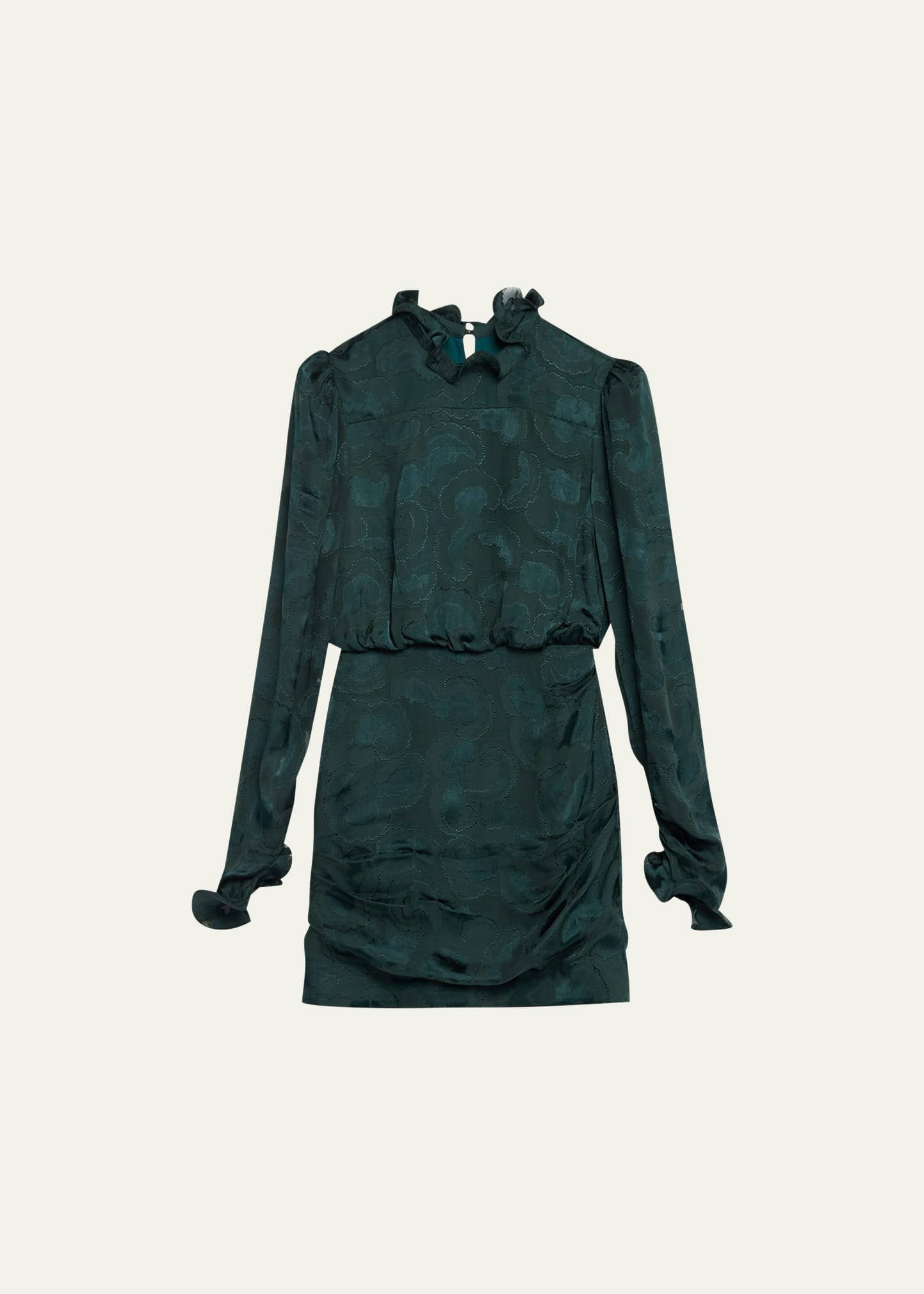 Saloni Rina B Long-Sleeve High-Neck Cocktail Dress | Bergdorf Goodman