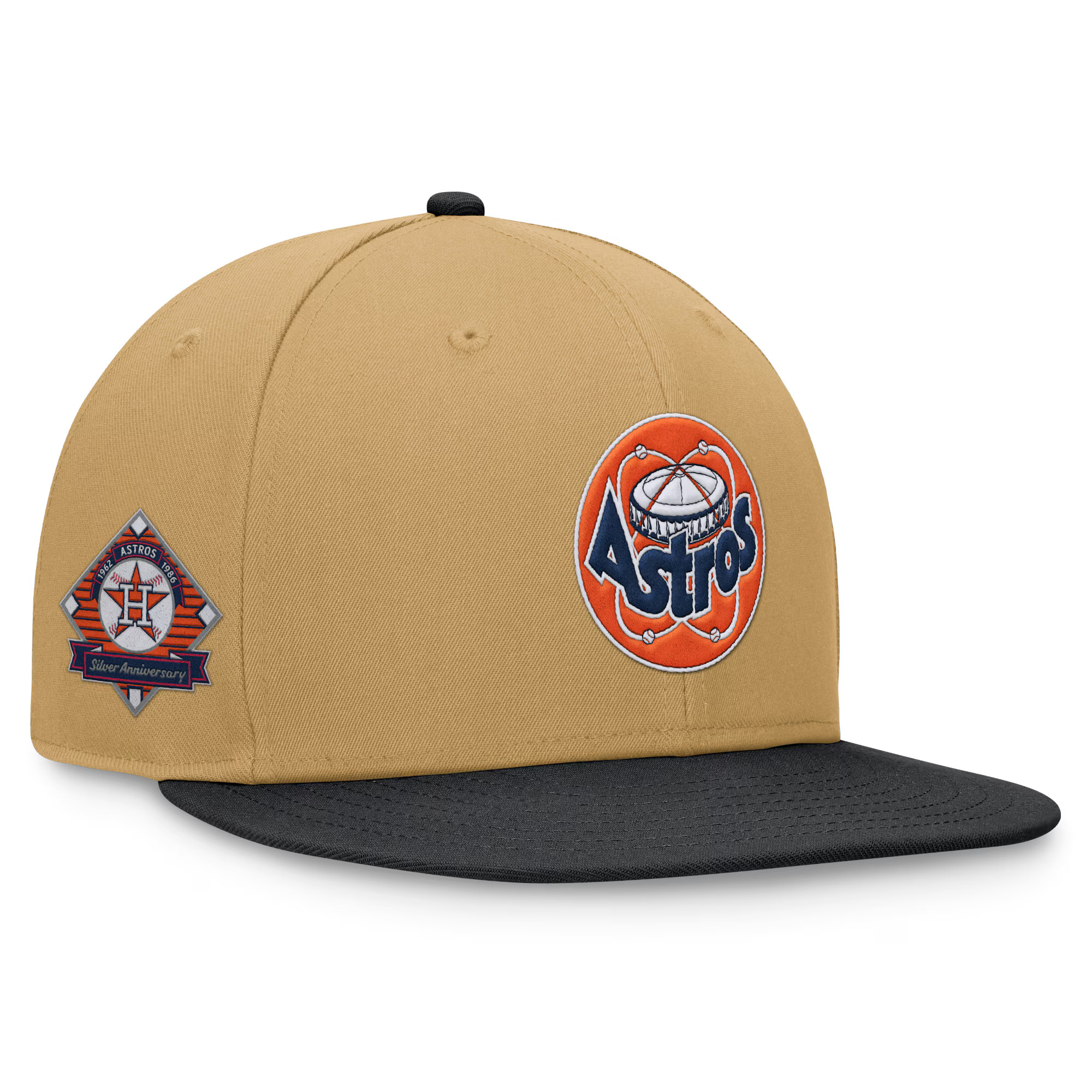Houston Astros Fanatics  Heritage Two-Tone Fitted Hat - Khaki/Black | Lids