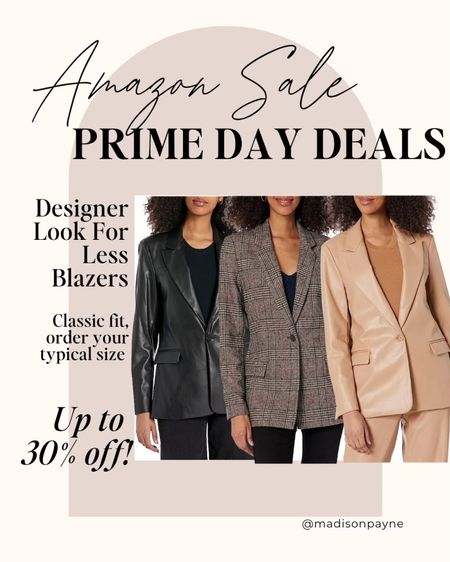 AMAZON PRIME DAY DEALS!! I just showed this blazers in my Nordstrom YouTube video and they are on sale for Prime! Get that designer look for so much less.
Amazon Prime Day is happening July 11 & 12. Shop all of Madison’s sale finds on her Amazon Storefront.

Blazers, Jackets, Fall outfit, Amazon, Amazon Prime Day, Prime Day Deals, Amazon Sale, Madison Payne👖🧥

#LTKsalealert #LTKSeasonal #LTKxPrimeDay