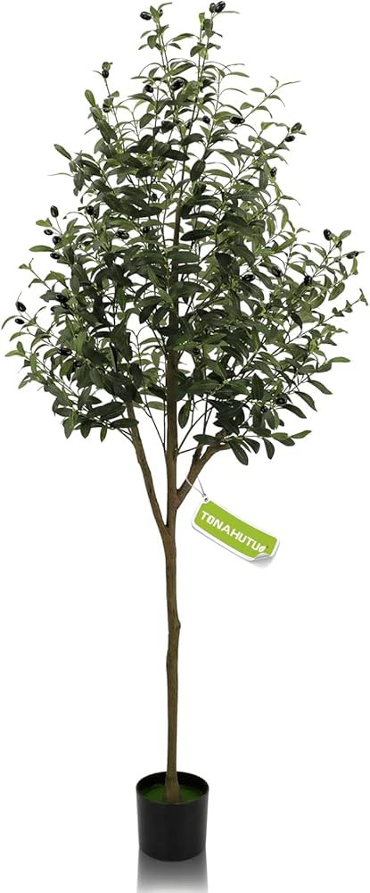 TONAHUTU Artificial Olive Tree, 6FT Fake Olive Plant in Pot Large Faux Olive 16 Branches and Frui... | Amazon (US)