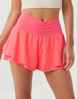 OFFLINE By Aerie Real Me Ruched Flowy Short | American Eagle Outfitters (US & CA)