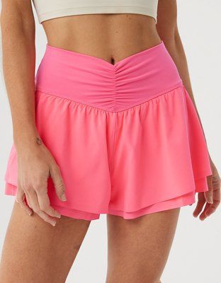 OFFLINE By Aerie Real Me Ruched Flowy Short | American Eagle Outfitters (US & CA)