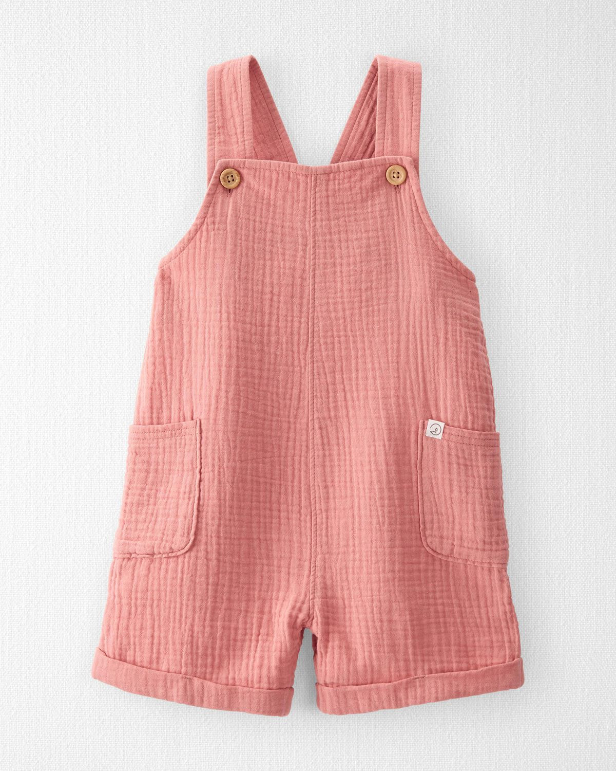 Toddler Organic Cotton Gauze Shortall in Rose | Carter's