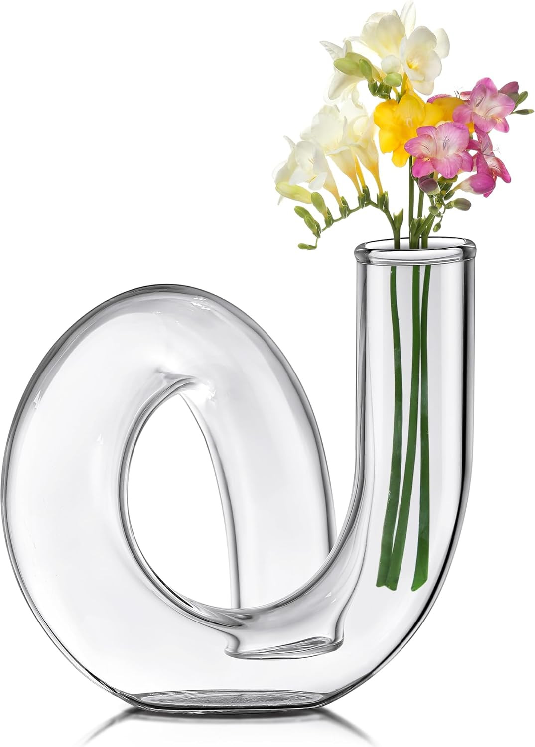 Joeyan Handmade Small Glass Flower Vase,Decorative Geometric Glass Bud Vase for Modern Home Cente... | Amazon (US)