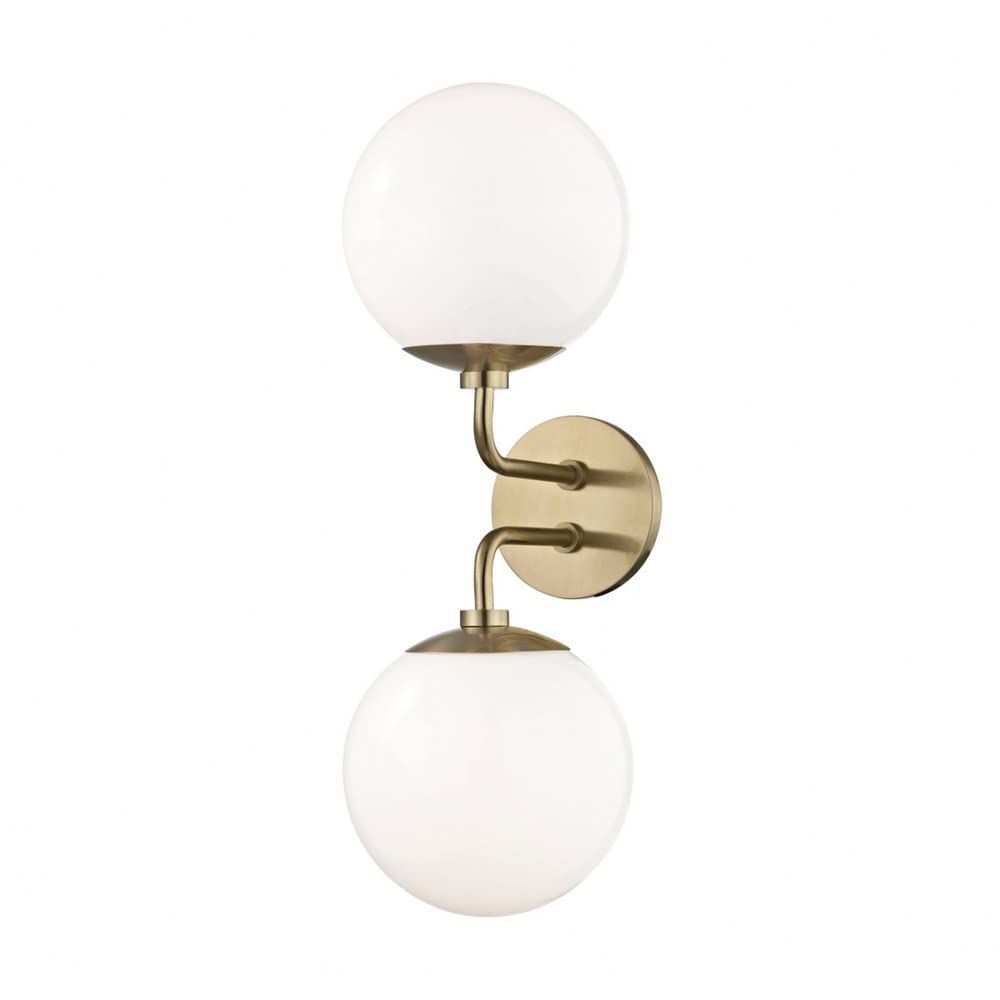Mitzi H105102-AGB Transitional Two Light Wall Sconce from Stella Collection Finish, Aged Brass | Amazon (US)